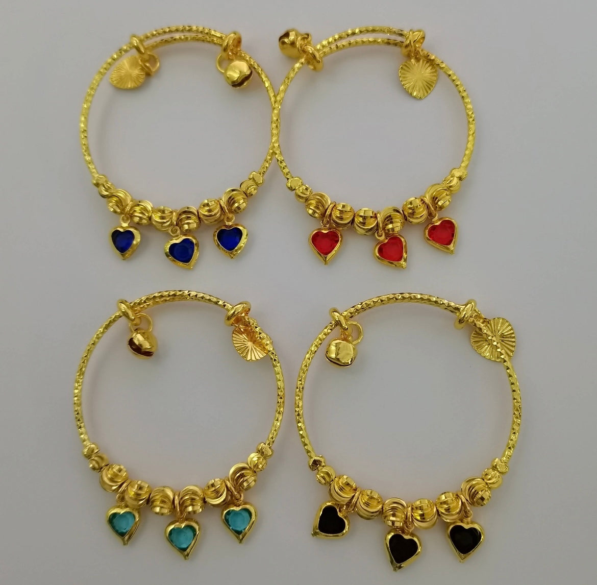 Triple Hearts Bangle Bracelet