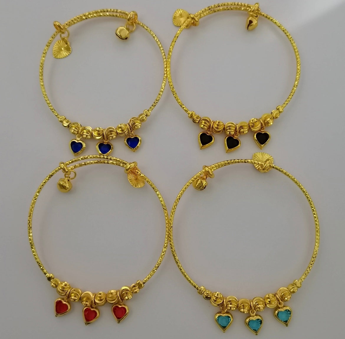 Triple Hearts Bangle Bracelet